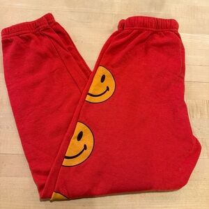 Aviator Nation Sweatpants with Smiley Design